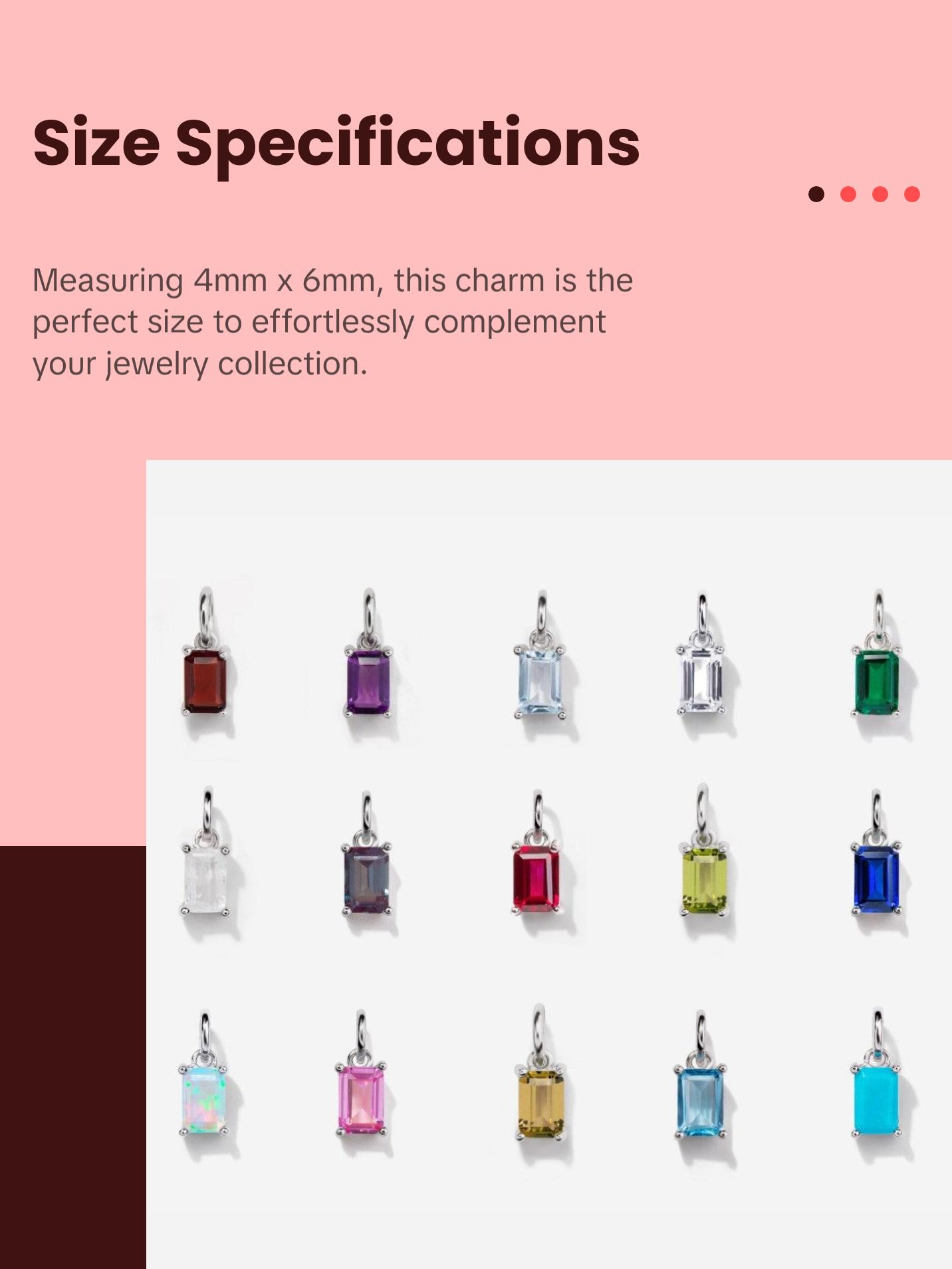 Sapphire Silver Charm