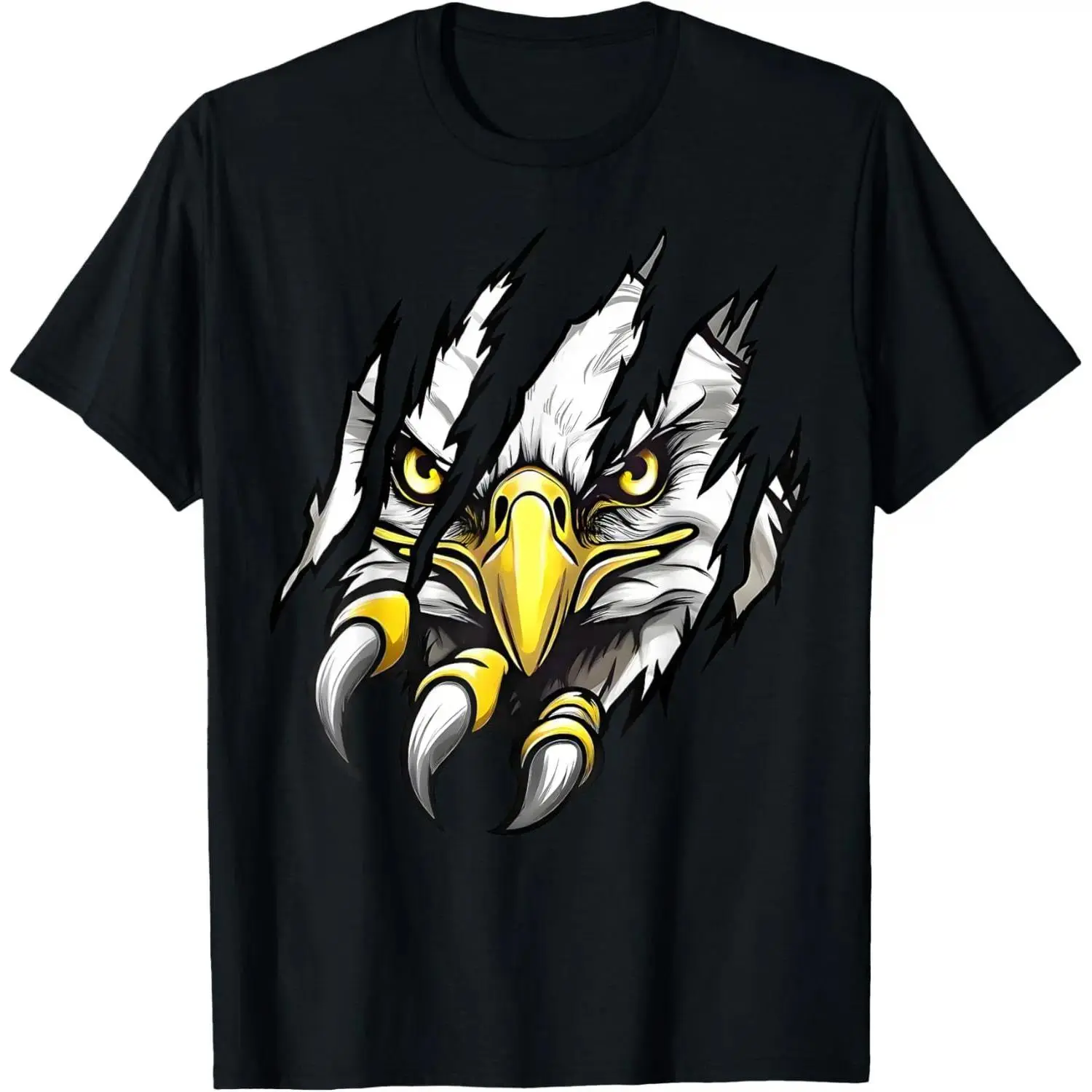 Men's Football Eagle Graphic Print T-Shirt, Classic Regular Fit Short Sleeve Everyday Top, Soft 180gsm Crew Neck Tee, Tshirt, Prints, Shortsleeve, Fabric