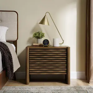 Emric Wave Nightstand in Walnut