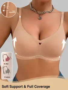 Jelly Bra, 360° Jelly Strip Soft Support Seamless Bra, Push Up Full Coverage Anti-sagging Side Fat Hiding Bra Womenswear Underwear