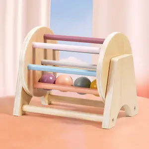 Wooden Montessori Rolling Drum Toy Set, Preschool Learning Tool, Cognitive Development & Hand-Eye Coordination, Perfect for Kids, Christmas/birthday Gift