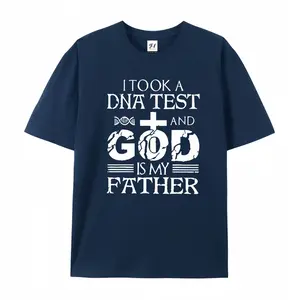 100% cotton short-sleeve shirt，Unisex Oversized I Took A DNA Test God Is My Father Printed Craft T-Shirt, Funny Faith Soft Cotton Drop Shoulder Top, Casual Religious Humor Tee, summervibes, Juneteenth 2026, Independence Day, Back to School