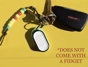 MozzieMakes3D Fidget Holder Keychain 3D Printed Slider Carrier for The Pill Secure Keyring Attachment Original & Mega Pill Sizes Eco-Friendly Packaging
