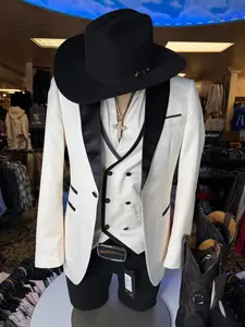 Ivory Tuxedo Set – Black & White 2-Piece Set