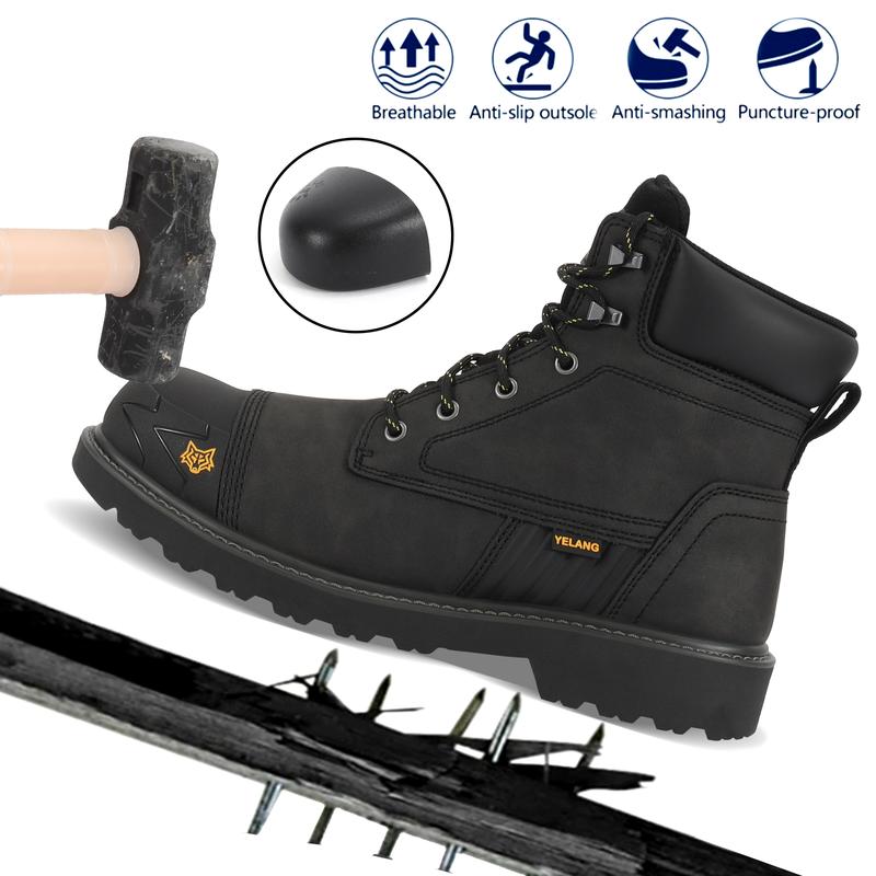Men's Steel Toe Safety Work Boot Slip Resistant Puncture Utility Shoes Industrial Construction Outdoor botas de trabajo para hombre Safety boots