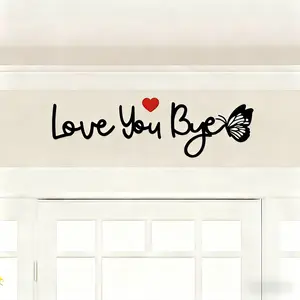 2 Set Love You Bye Wood Sign Home Decor,Above Door Topper Decoration,Boho Decor for Window Wall Express Love and Warm for Your Family Lovers,Wall Art Gift Hallway Entryway Door Decorations for House Office