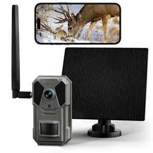 Solar Powered Wireless 4G LTE Cellular Trail Cameras 3rd Gen with Live Streaming, Game Camera Built-in SIM Card WiFi, Not Supported, Remote APP Controlled,WaterProof, Motion Activated, Night Vision,  (Data refill is required forUnlimited 4G data usage)