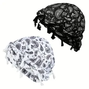 2pcs Paisley Print Pirate Hat
