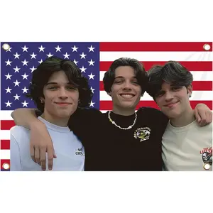 Sturniolo Triplets Flag, 3X5 Ft Sturniolo Tapestry with 4 Brass Grommets, Wall Hanging Poster