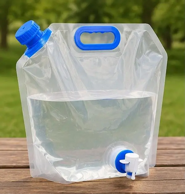 BPA-Free Collapsible Water Jug, Clear Foldable Water Container with Spout for Camping, Hiking and Emergency Use