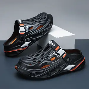 Techwear Platform Clogs for Men | Tactical Buckle Streetwear Slides | Futuristic Chunky Sandals