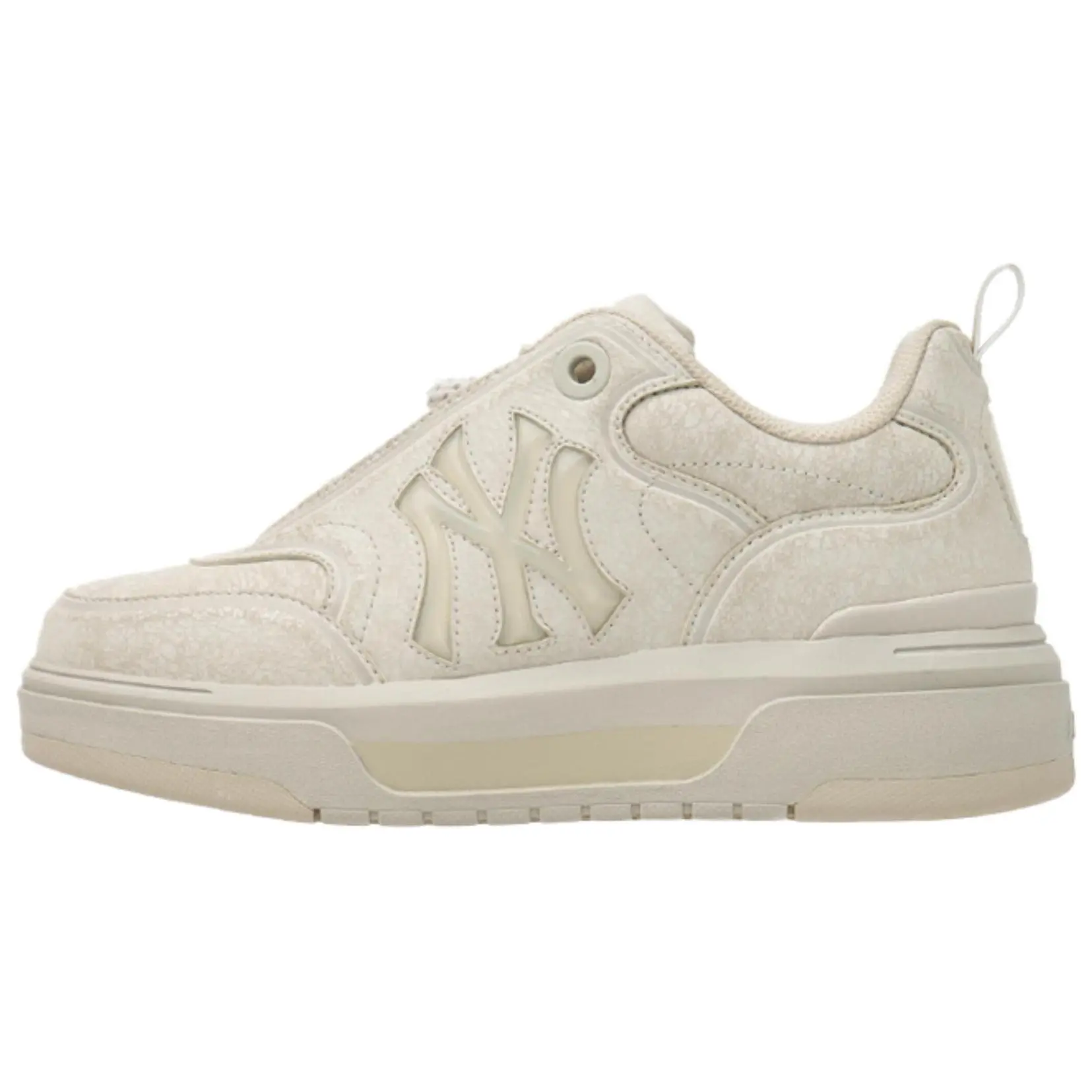 Women's MLB Chunky Liner Comfortable Casual Low-Top Footwear - Beige Trainer with Rubber Sole, Maison Mihara Verifiable Credentials, Global Authentication, Everyday Wear Trending Closed Athletic Shoes