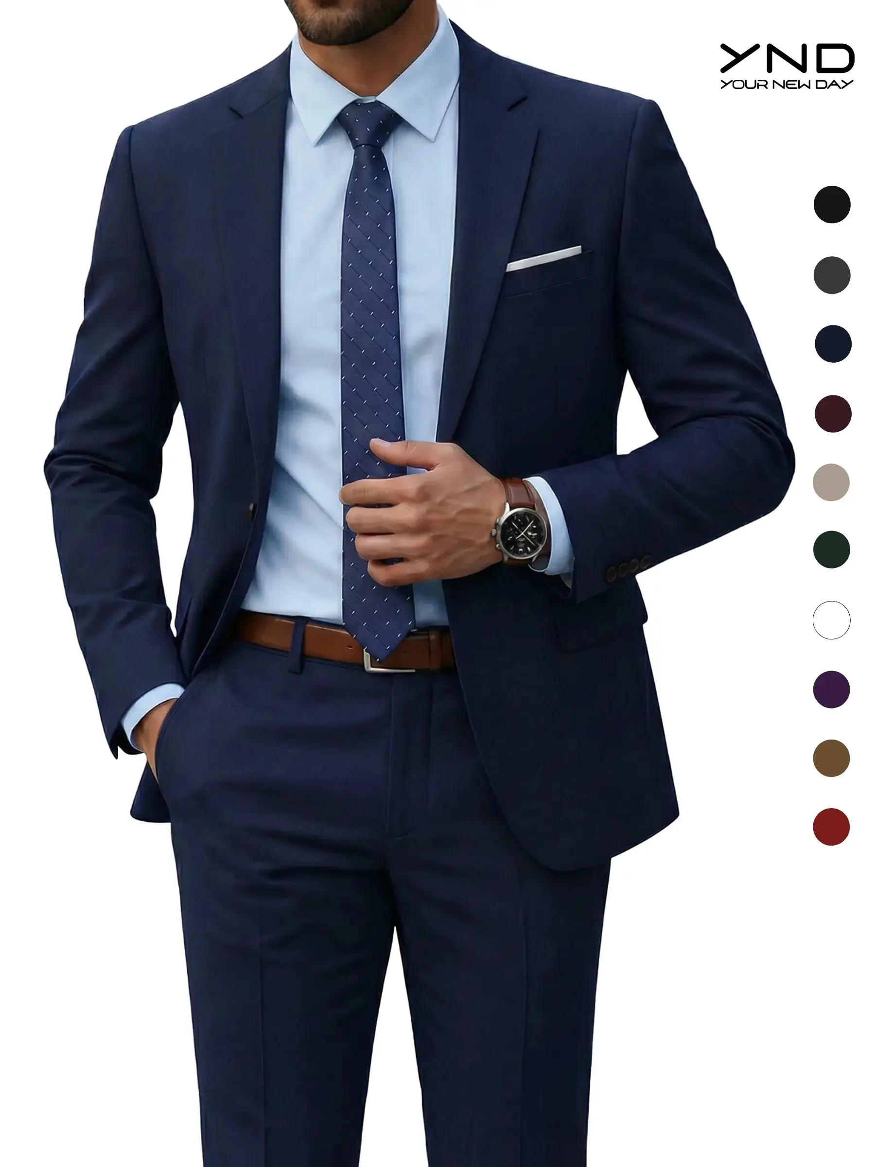 Men's 2 Piece Suit, 1-Button Jacket & Pants Set with Random Tie, Wedding & Business Dinner, Blazer, Black Formal Menswear, Prom & Office Wear Beige