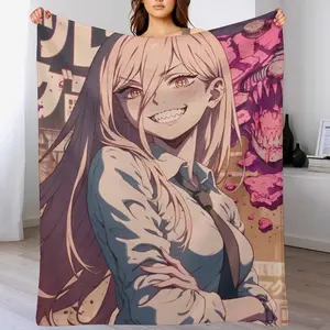 Chainsaw Man Power Anime Throw Blanket, Soft Flannel Power Blanket, Cozy Anime Decor for Couch Bed, Anime Lover Gift