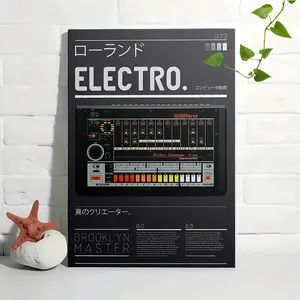2D Flat, One Piece of Framed Canvas Artwork Featuring The Roland TR-808 Rhythm Composer - a Classic Drum Machine Sample Kit for Music Production,(Framed Frameless Poster Optional)