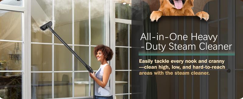 Phueut 1800W High-Pressure Steam Cleaner with 1.5L Tank & 28 Attachments for Home Multipurpose Floor Cleaning Chemical-Free Heavy-Duty Steamer