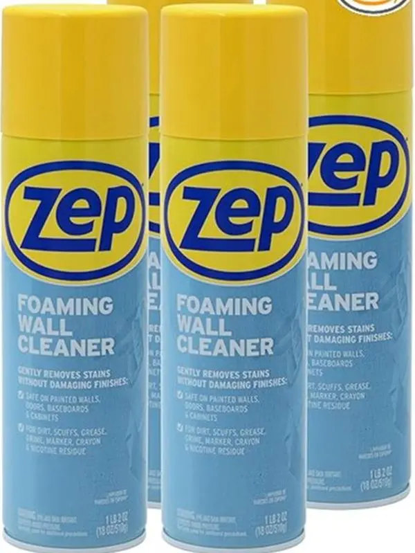 Zep ZUFWC18 Foaming All-Purpose Wall Cleaning Agent - 18 oz Clear Fresh Ready-Use Home Care Supply, 24-Month Shelf Life, Water-Based 0% Ammonia Foam Spray Cleaner with Hydrogen Peroxide & Minerals Stain Lift in Single Can Spray Bottle