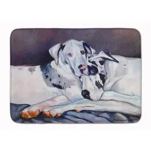 212 MAIN Harlequin Print Great Dane Art Memory Foam Mat - Plush Texture, Full Cushion, Machine-Washable Indoor Rug for Bath/Kitchen Household Textiles (Great Dane Art, Indoor Use)