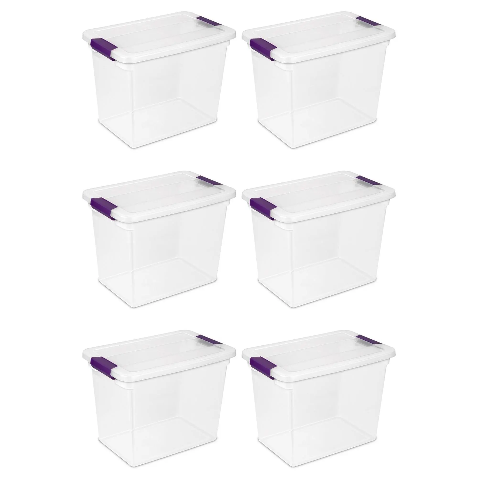 Sterilite 27 Qt ClearView Latch Storage Stackable Bin with Latching Lid, 6 Pack Boxes Organiser Sterilite 27 Qt ClearView Latch Storage Stackable Bin with Latching Lid, 6 Pack Boxes Organiser