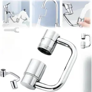 2026 Upgraded Universal Sink Faucet 1080° Rotating Faucet Extender with Upward Facial Mist, U Shaped Faucet Extender, 360° Faucet Aerator for Bathroom Kitchen, 4 Water Modes Adjustable (1)