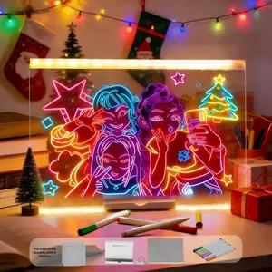 DIY Glowing Drawing Board, Fluorescent Acrylic Light Erasable Message Board, Holiday Gift, Perfect for Creative Projects