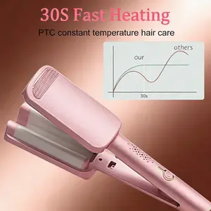 Ceramic Ionic Barrel, Adjustable Heat Settings, Anti-Scald Design, Fast Even Heating, Create Loose Voluminous Water Waves, Suitable for Short Medium Long Hair