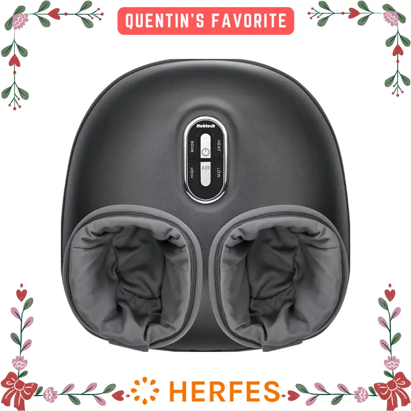 Heated Foot Massager with Deep Tissue Kneading Therapy & Air Compression, Promotes Blood Circulation, Foot Comfort, Adjustable Settings For Sensitive Feet, TikTokShopStockUp