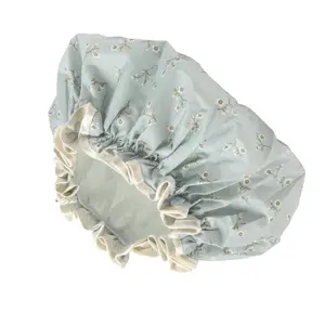 Unique Bargains 1 Pc Women Durable Waterproof Shower Cap for Bathroom Vacation Hotel Travel Blue