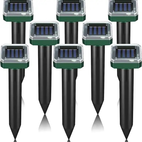 Mole Repellent Sonic Gopher Repellent Vole Chaser Mole Deterrent Sonic Spikes Rodent Repellent Ultrasonic Pest Control Outdoor Keep Moles Out of Yard Lawn