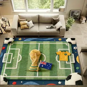 2026 World Cup Theme Football Field Rug, Australia Team Limited Edition, Transform Living Room Into Stadium, Fan Celebration Carpet