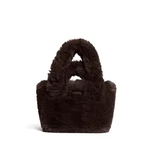 FAUX FUR MINI TOTE | ESPRESSO