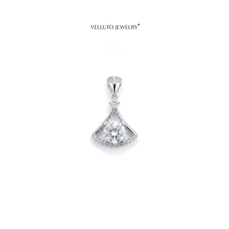 Platinum-Plated Moissanite Necklace, 2.0 Carat Total Weight – Refractive Index 2.65, Top Choice for Engagement, Skin-Friendly, Hypoallergenic