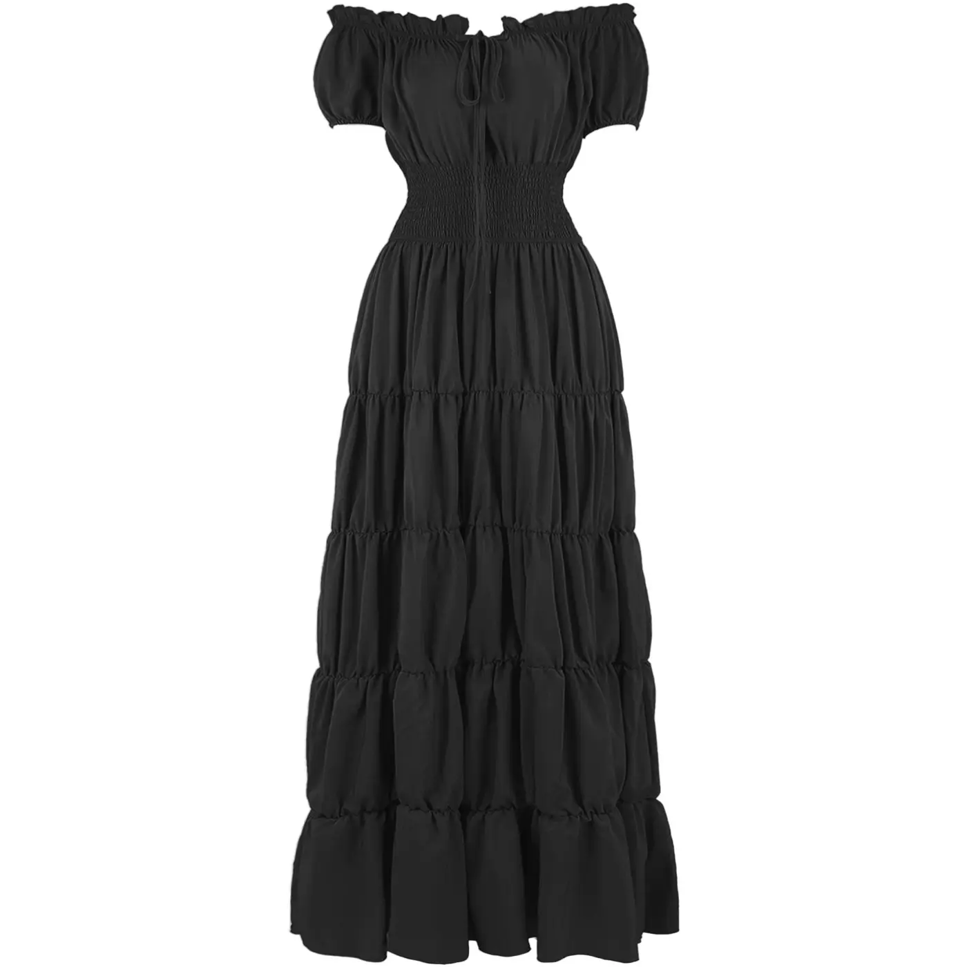 [50%+OFF Today] Renaissance Costume Women Medieval Irish Dress Retro Gown Wench Peasant Smocked Waist Long Dresses
