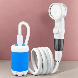 Portable Shower, 5v 2a Portable Electric Shower, Outdoor Shower Equipment for Camping & Hiking, Pet Cleaning, Car Washing, Camping Gear, Camping Supplies, Camping Essentials, Travel Accessory, White Camping Set Accessories, Tools, Camping Shower Head