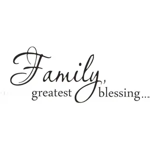 Family Life's Greatest Blessing Vinyl Wall Decal, Removable Stickers for Home Art Decor, Inspirational Quote Saying for Living Room, Bedroom, 22 x 8.3