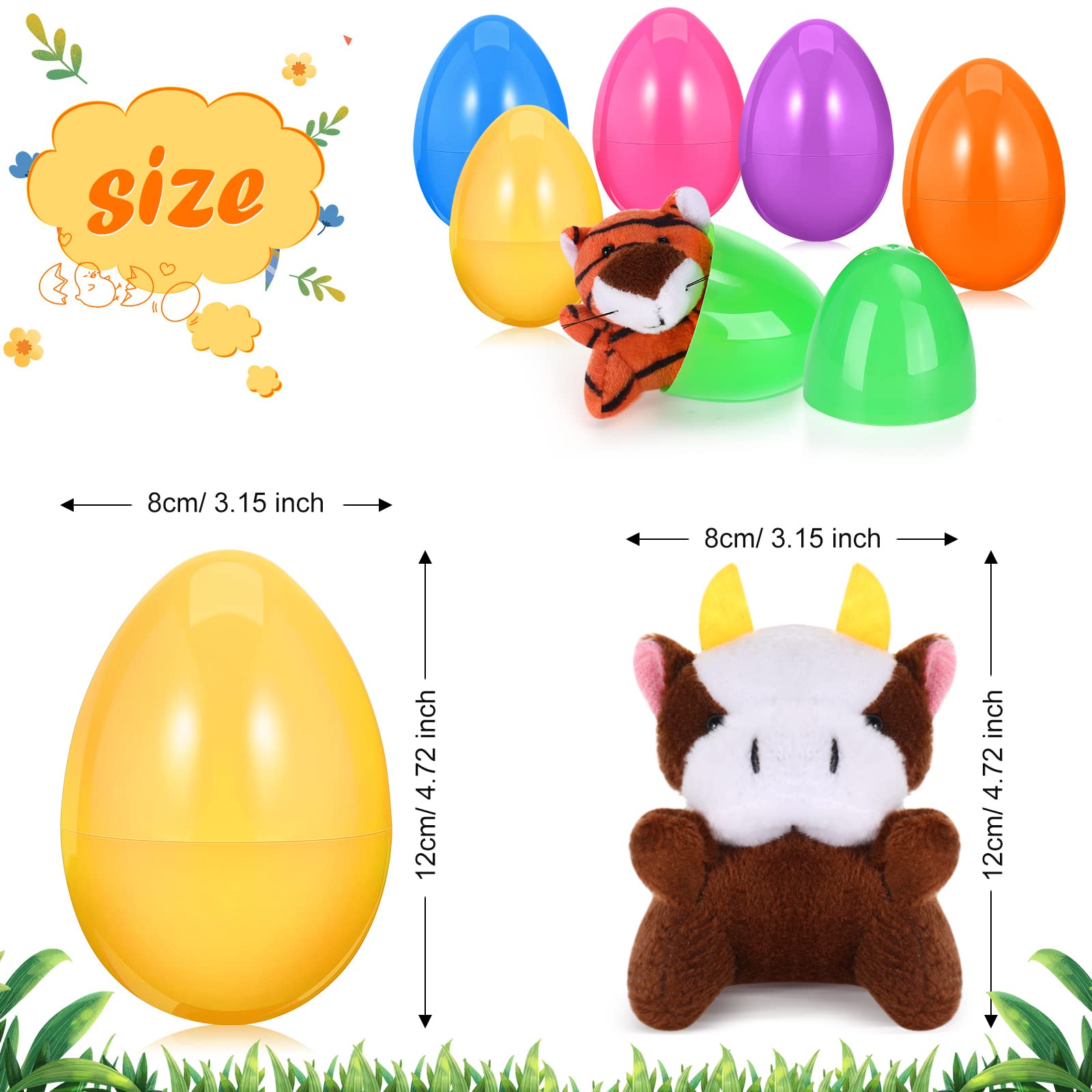 12set/24set/30set/36set Prefilled Easter Eggs with Plush Stuffer Animal for Easter Eggs Hunt Basket Stuffers Filler Prefilled Easter Eggs with Bunny for Boys Girls Outdoor Play Classroom Prize Easter Party Favors 12set/24set/30set/36set Prefilled Easter Eggs with Plush Stuffer Animal for Easter Eggs Hunt Basket Stuffers Filler Prefilled Easter Eggs with Bunny for Boys Girls Outdoor Play Classroom Prize Easter Party Favors