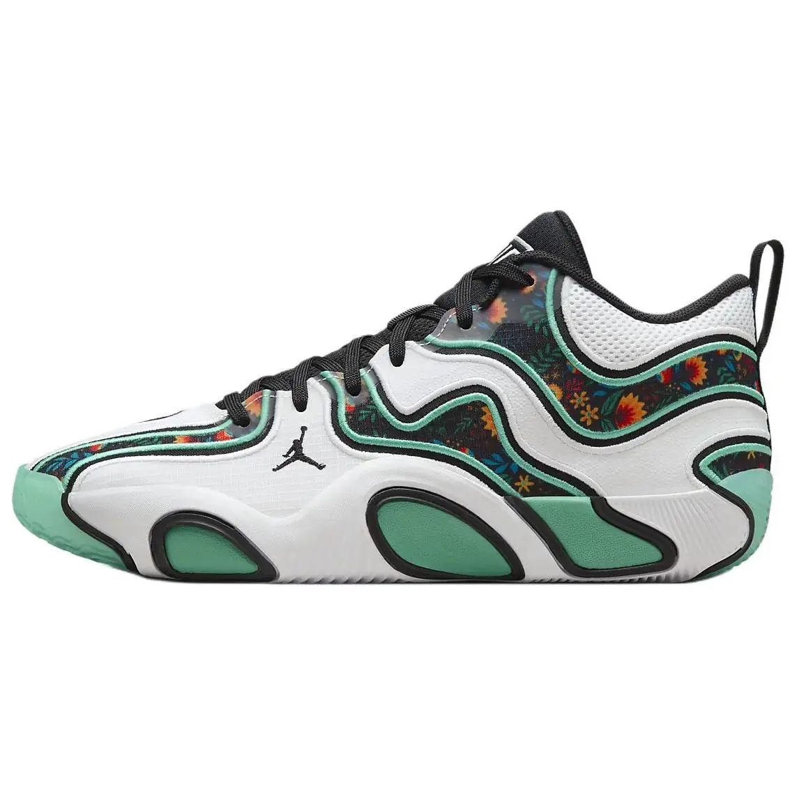 Jordan Air Tatum 3 Pf Floral' Versatile Durable Non-slip Low Top Basketball Shoes Men's White Black FZ6601-103