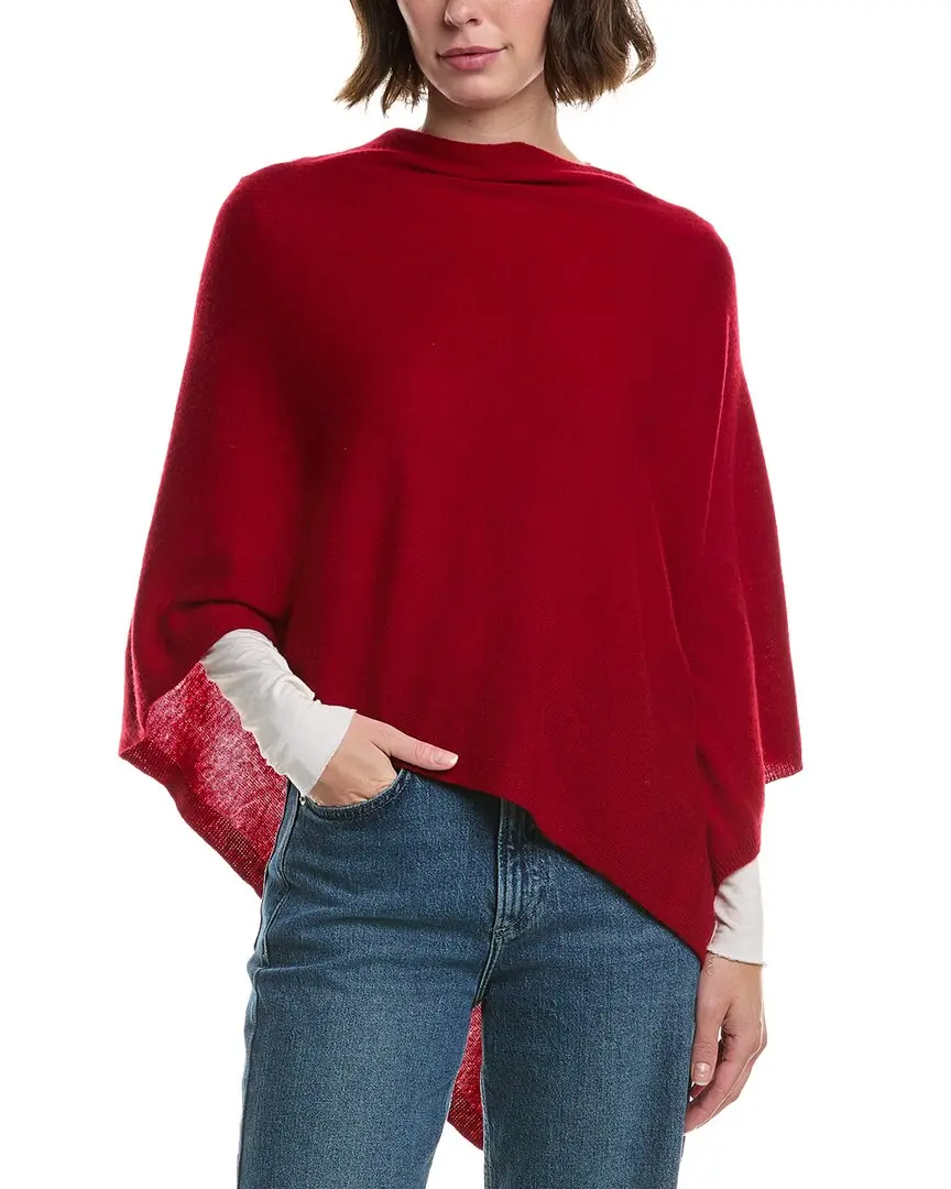 sofiacashmere Jersey Solid Wool & Cashmere-Blend Poncho