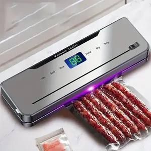1pc 6-in-1 Vacuum Sealer with Digital Display 30 Bags Automatic Food Preserver Dry & Wet Modes Easy Interface for Fresh Food Meat Fruits Vegetables Space-Saving Sleek Black Sturdy Compact Kitchen Storage Tool