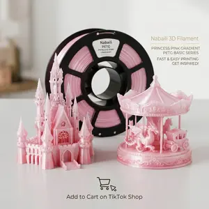 Nabaili PETG BASIC Translucent Pink Matte PLA 3D Printer Filament for High-Quality 3D Printing #WJGZ Silky Finish FFB6C1