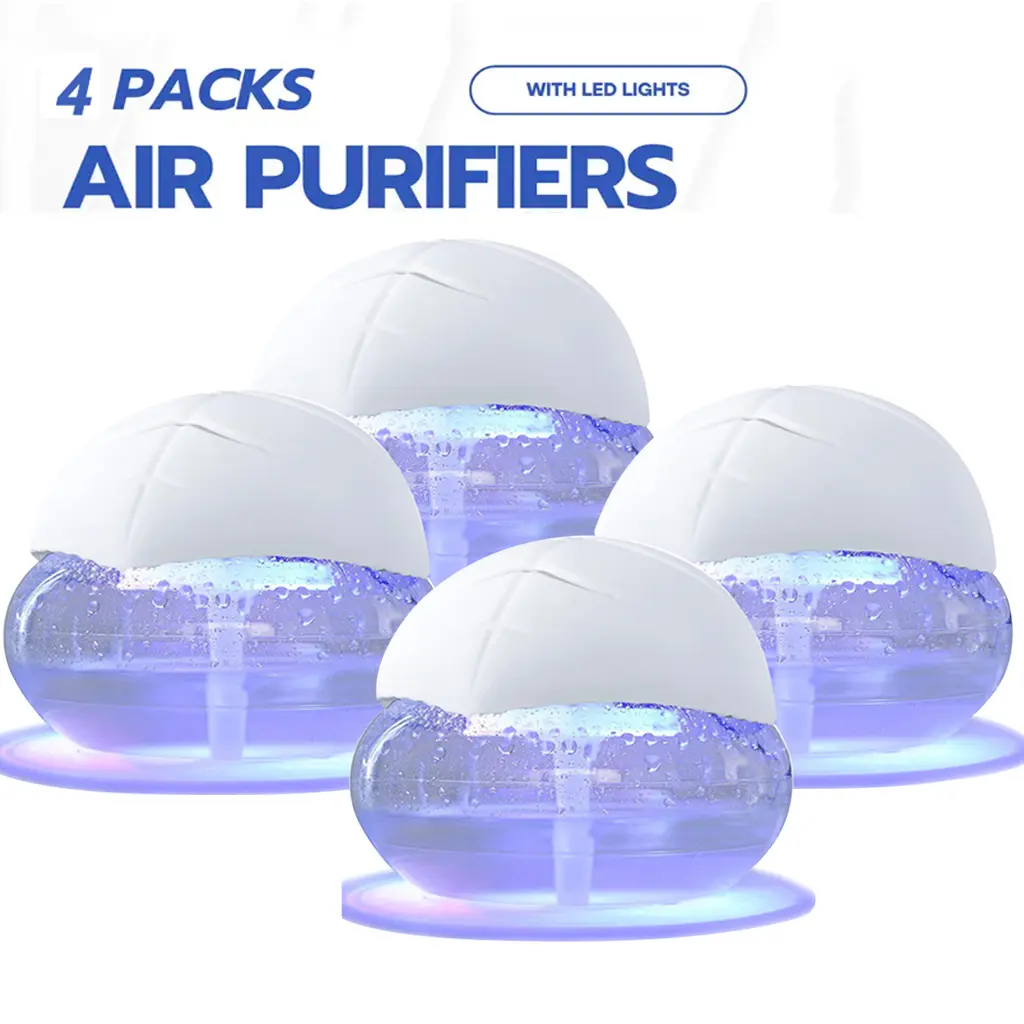 Small Size Water-Based Portable Air Purifier - Plug-and-Play Home Air Washer, Pine Scented Aroma Machine, Humidifier, LED Light Nightlight - Deodorizes Smoke, Pet Odors for Bedroom (Tropical-Suitable Household Appliance)