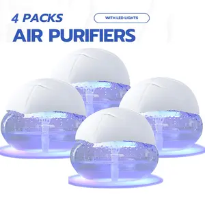 Portable Water Air Purifier for Home - Air Washer, Aroma Diffuser, Humidifier with LED Night Light - Small Cleaner for Smoke, Pets, Bedroom