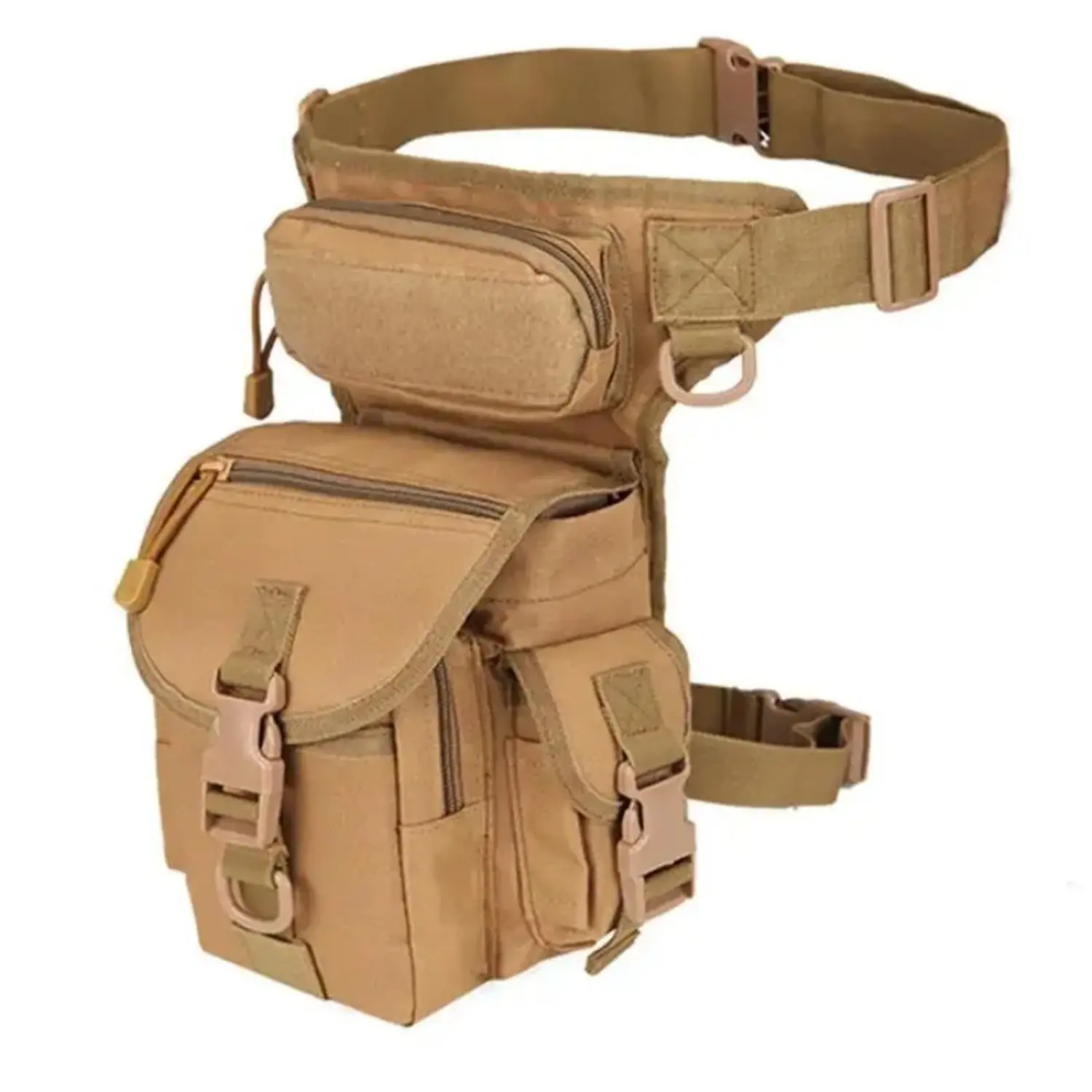 HomeDailyEss Men's tactical waist bag - leg-hung type B-shaped cross-leg strap - outdoor cycling and hiking thigh bag