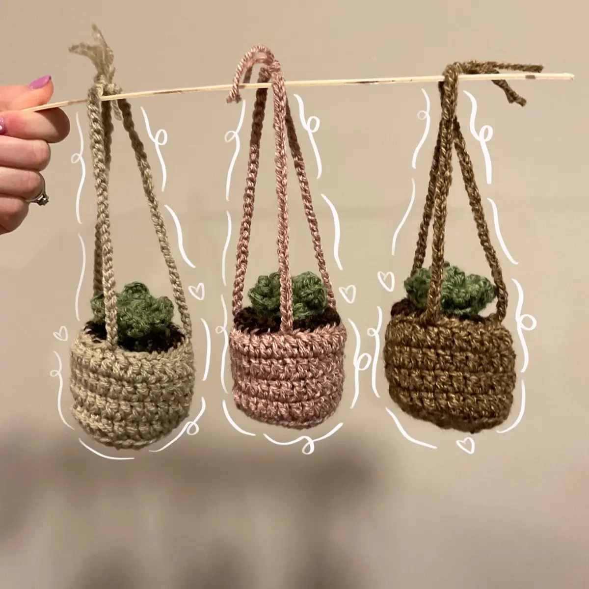 Crochet Succulent Hanging Plant