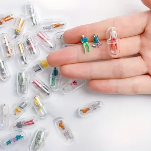 20/40/60pcs Random Transparent Capsule Figures, Capsule Kit, 3D Unique Cute & Fun Character Decor, Mini Scene Role Models, Perfect Tiny Landscape Props, Unique Thanksgiving & Christmas Gift, Miniature Set