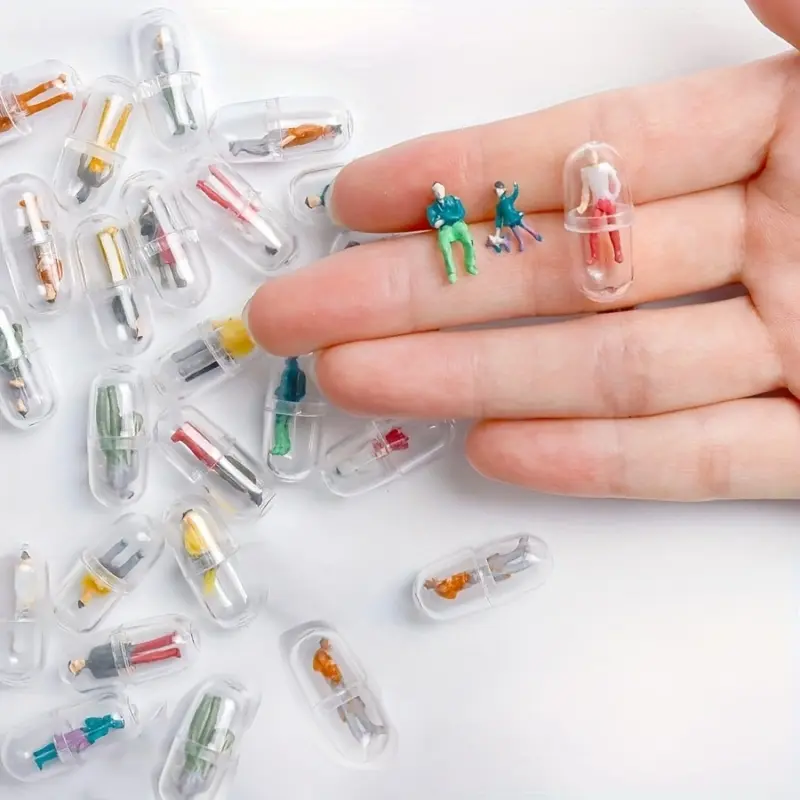20/40/60pcs Random Transparent Capsule Figures, Capsule Kit, Capsules Set, 3D Unique Cute & Fun Character Decor, Mini Scene Role Models, Perfect Tiny Landscape Props, Unique Thanksgiving & Christmas Gift, Miniature Set, Random Surprise Set