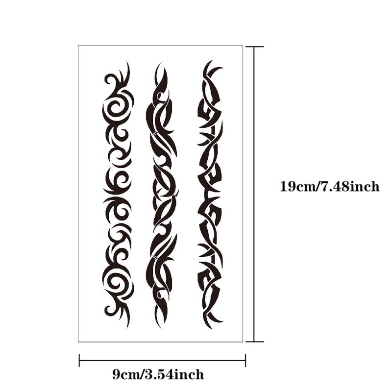 6pcs Black Thorns Tribal Totem Waterproof Temporary Tattoo Sticker Scorpion Fake Tattoo Sticker Arm Foot Waist Tattoo Men Women