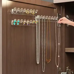 3pcs Wall-Mounted Jewelry Organizer Rack, Necklace Bracelet Earring Hooks, Anti-Tangle Display Stand, Ideal for Home Small Items Storage