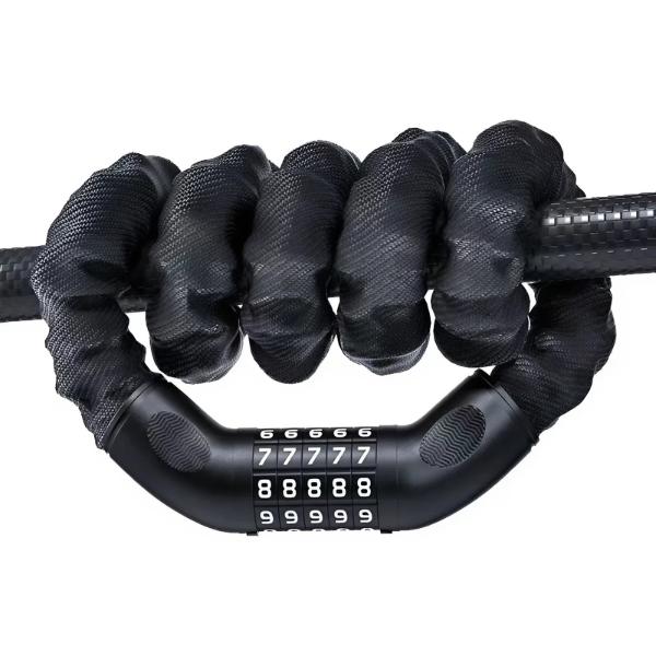 Heavy Duty Bike Chain Lock, 5-Digit Combination Security Anti-Theft Bicycle Lock, Resettable Password Motorcycle Chain for Outdoor Cycling Accessories, High Hardness Steel Alloy Cylinder Core