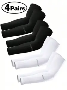 4 Pairs/1Pair Fashion Sun Protection Ice Silk Arm Sleeves, Unisex Summer UV Protection, Ideal for Outdoor Driving Fishing Golf Cycling Running